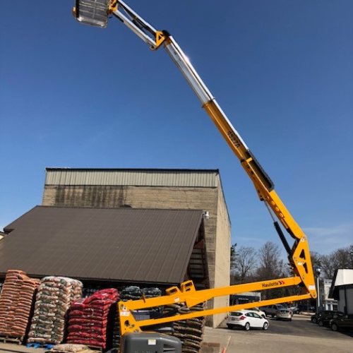 Yellow boom lift