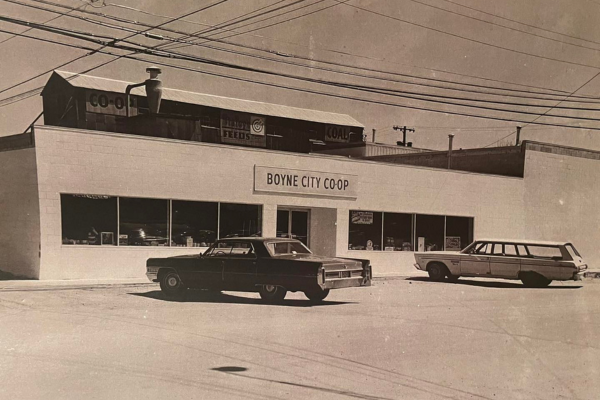 Boyne Co-op Hardware and Rentals store front in the past